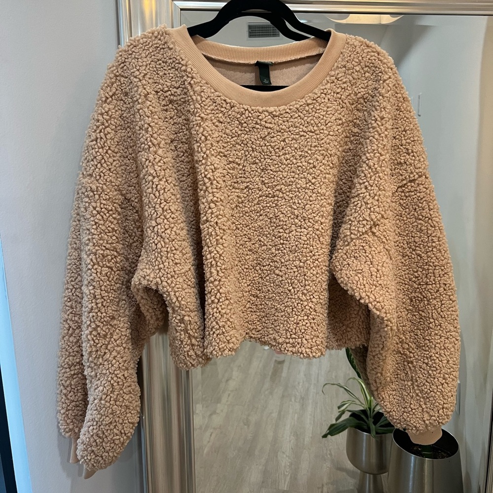 Teddy cropped crewneck